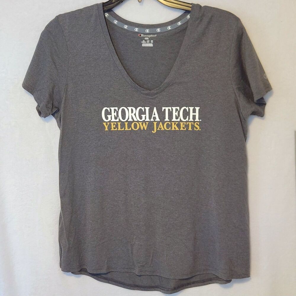 Georgia Tech Yellow Jackets Women's 2XL Champion Gray V-neck T-shirt